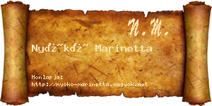 Nyókó Marinetta névjegykártya